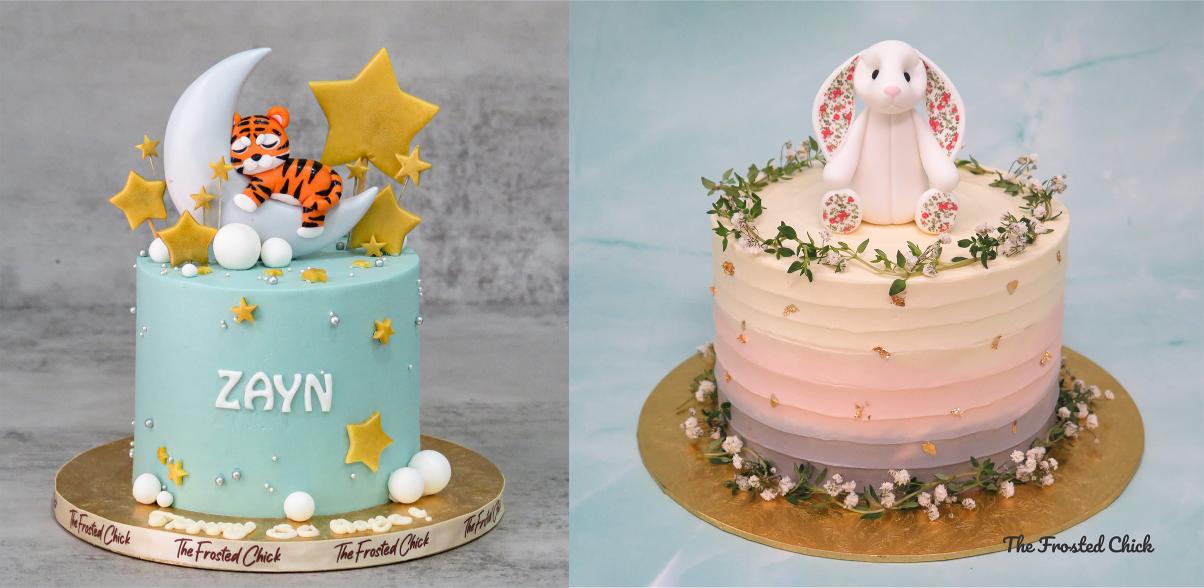 Themed Pink Blue Baby Shower Cakes